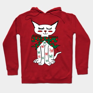 Cute Holiday Snowflake Cat Hoodie